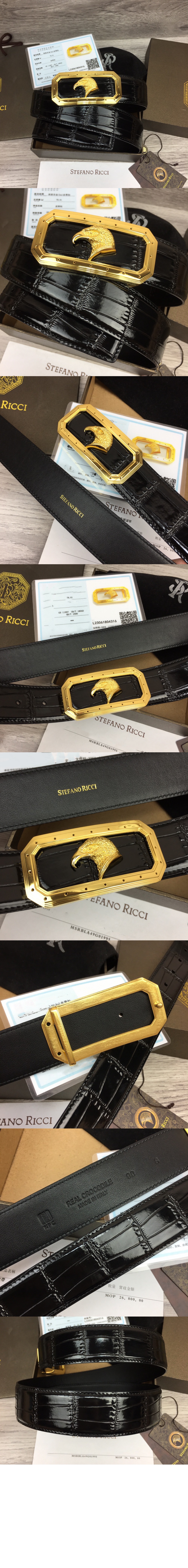 스테파노 리치 디아망테 크로커 벨트 N381CS-C374O